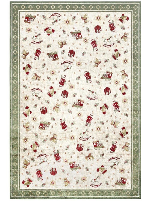 Tapis salon ou enfant noel 1, tapis kilim fin et original - Kiabi