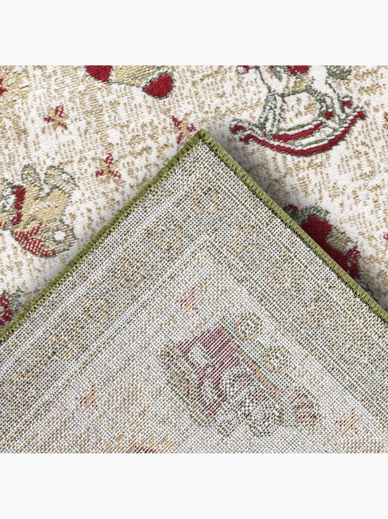 Tapis salon ou enfant noel 1, tapis kilim fin et original Vert - Kiabi