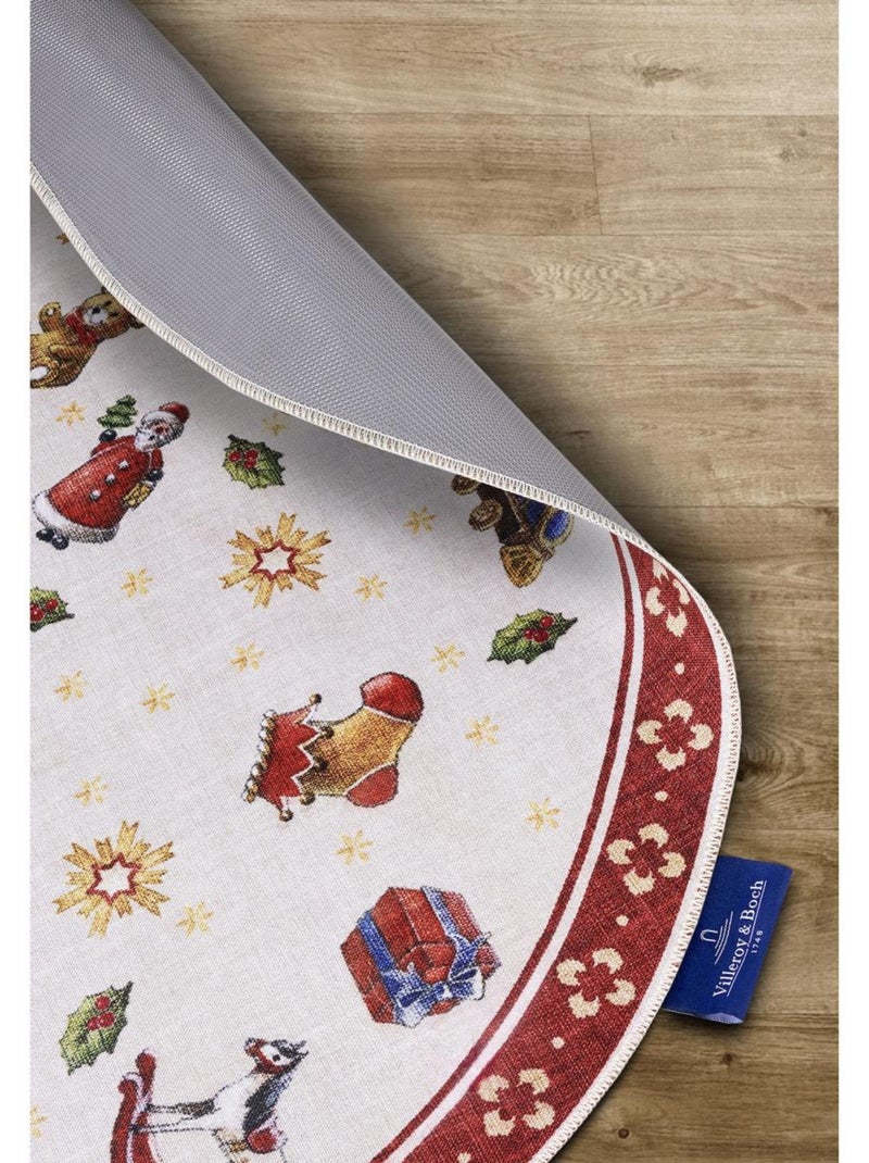 Tapis salon ou enfant noel, tapis kilim fin et original Rouge - Kiabi