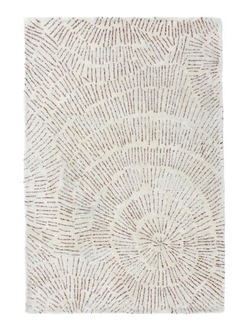 Tapis salon PISSENLIT tapis en laine dessin en relief - Kiabi