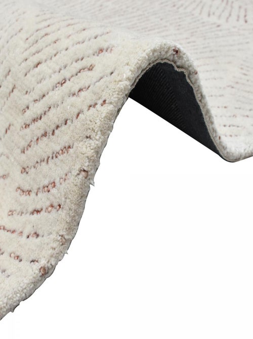 Tapis salon PISSENLIT tapis en laine dessin en relief - Kiabi
