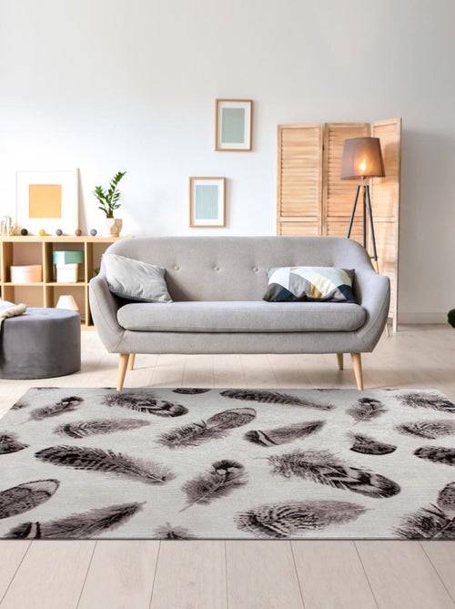 Tapis salon PLUMES , tapis en coton - Kiabi