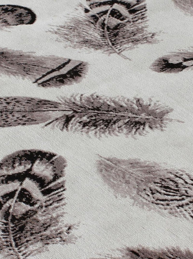 Tapis salon PLUMES , tapis en coton Gris - Kiabi