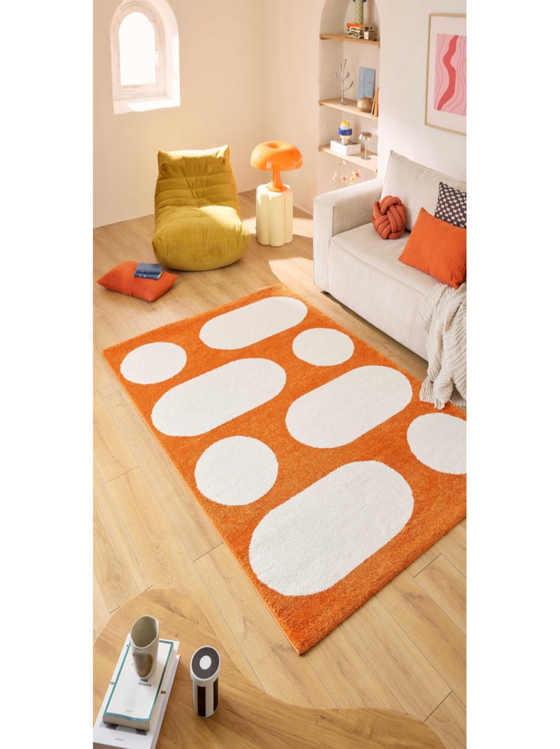 Tapis salon retro Groovy Orange - Kiabi