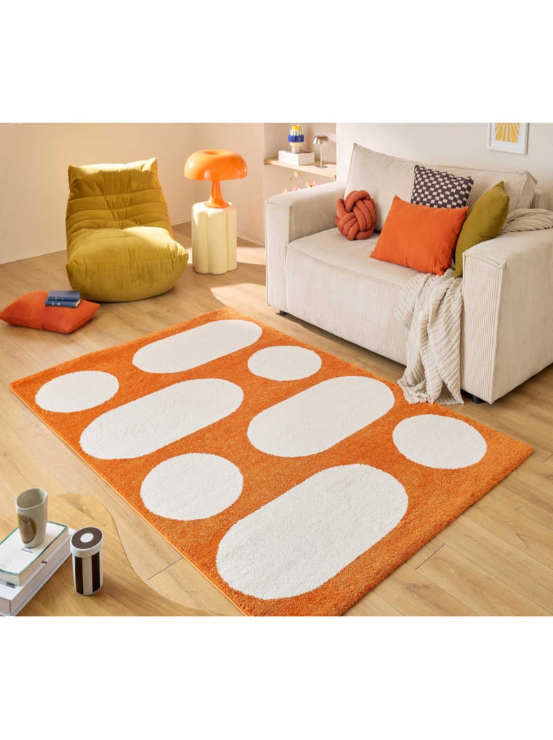 Tapis salon retro Groovy Orange - Kiabi