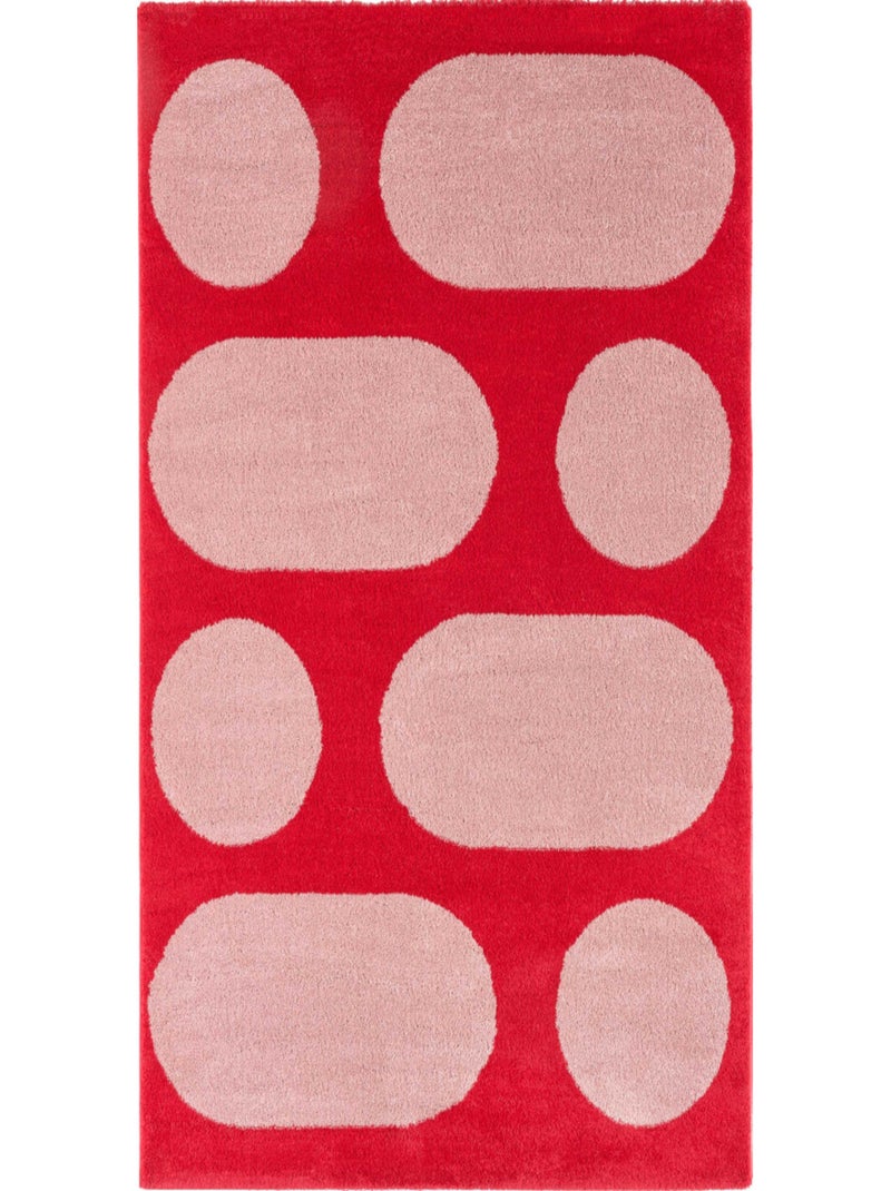 Tapis salon retro Groovy Rouge - Kiabi