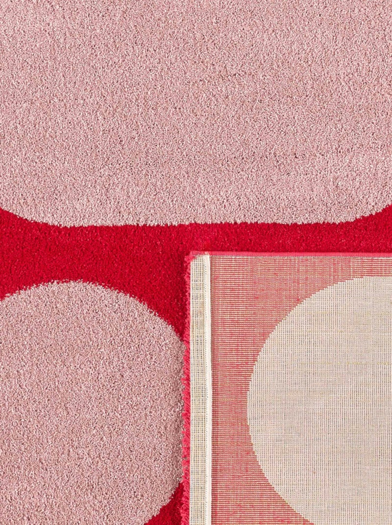 Tapis salon retro Groovy Rouge - Kiabi