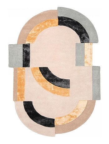 Tapis salon ROLIN , tapis en laine et viscose pour un aspect doux et soyeux