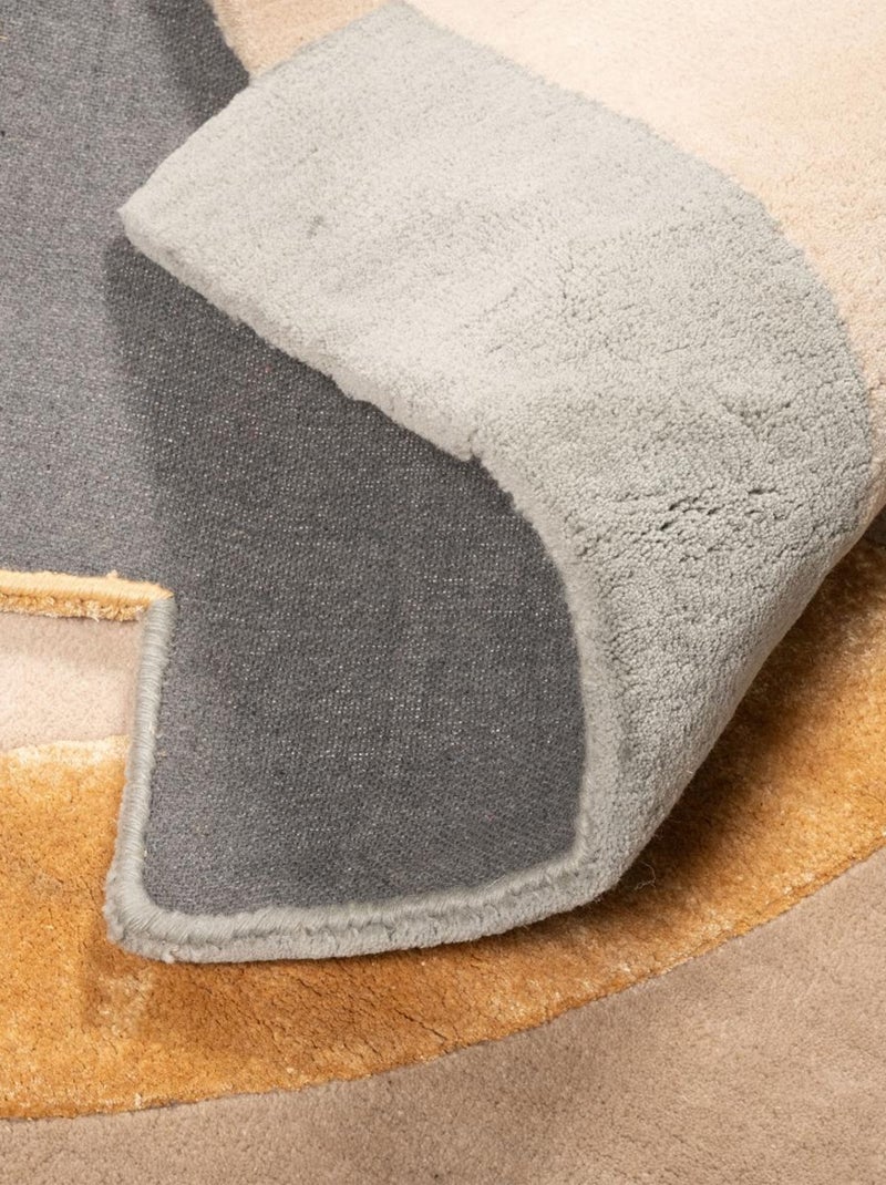 Tapis salon ROLIN , tapis en laine et viscose pour un aspect doux et soyeux Beige - Kiabi