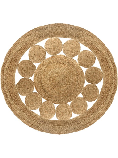 Tapis salon rond en jute ESRA - Kiabi