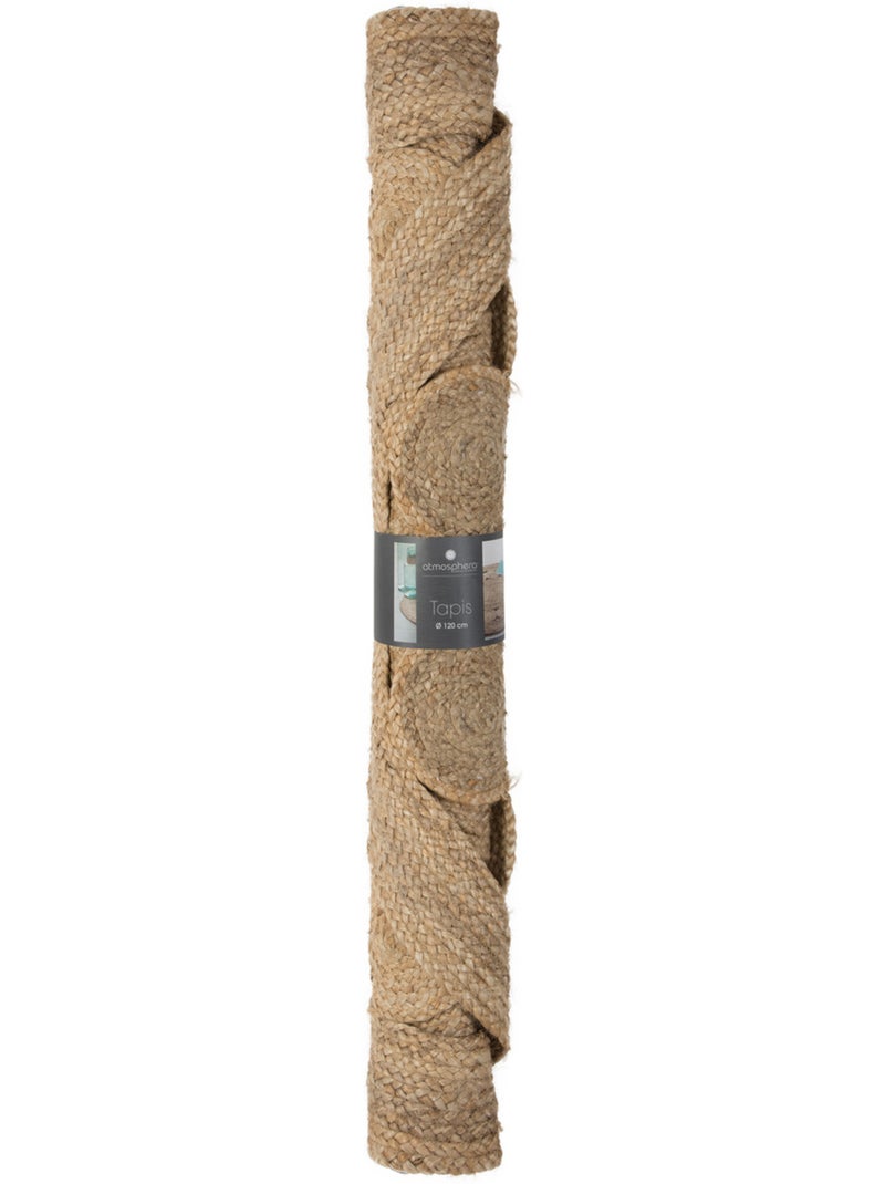Tapis salon rond en jute ESRA Beige - Kiabi
