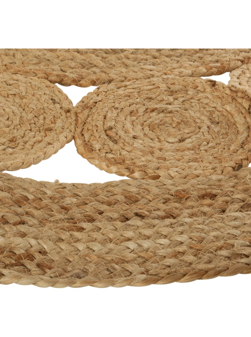 Tapis salon rond en jute ESRA Beige - Kiabi