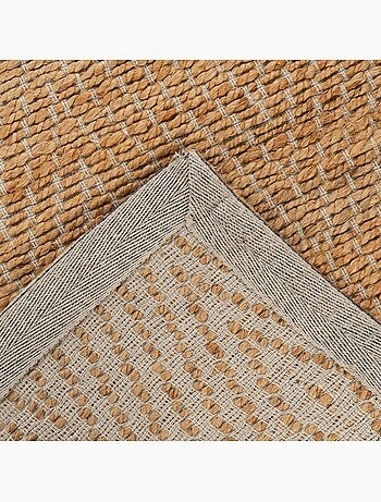 Tapis salon rond, fait main en jute