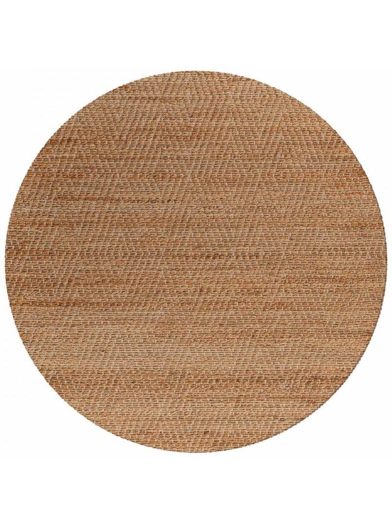 Tapis salon rond, fait main en jute Beige - Kiabi