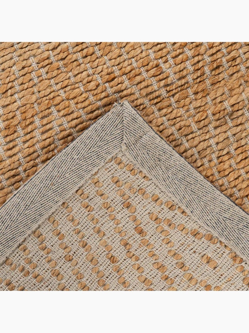 Tapis salon rond, fait main en jute Beige - Kiabi