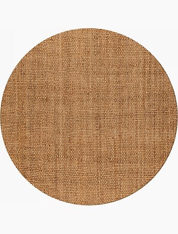 Tapis salon rond, fait main en jute