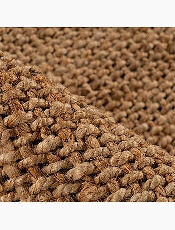 Tapis salon rond, fait main en jute
