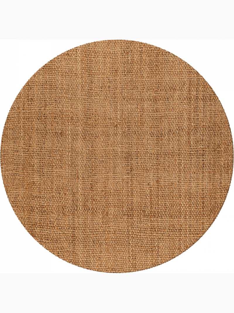 Tapis salon rond, fait main en jute Marron - Kiabi