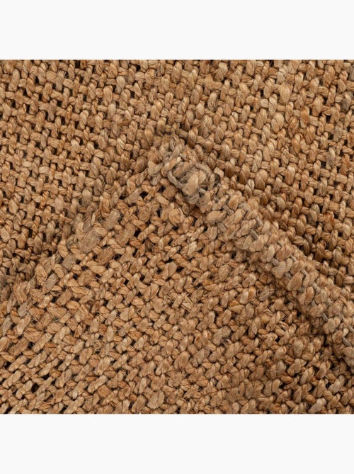 Tapis salon rond, fait main en jute - Kiabi