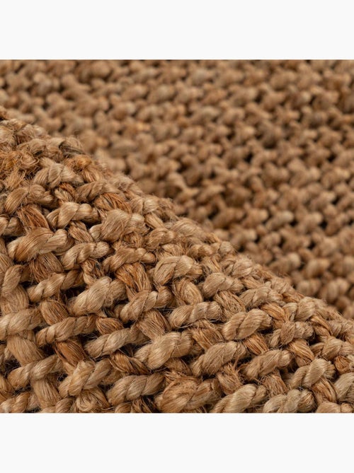 Tapis salon rond, fait main en jute - Kiabi