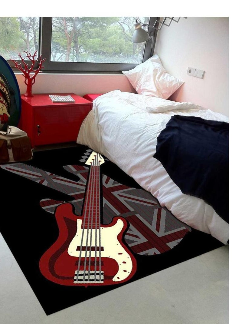 Tapis salon tissé LYN49 GUITARD Noir - Kiabi