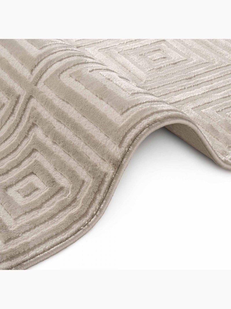 Tapis salon tourmaline, motif géométrique Ecru - Kiabi