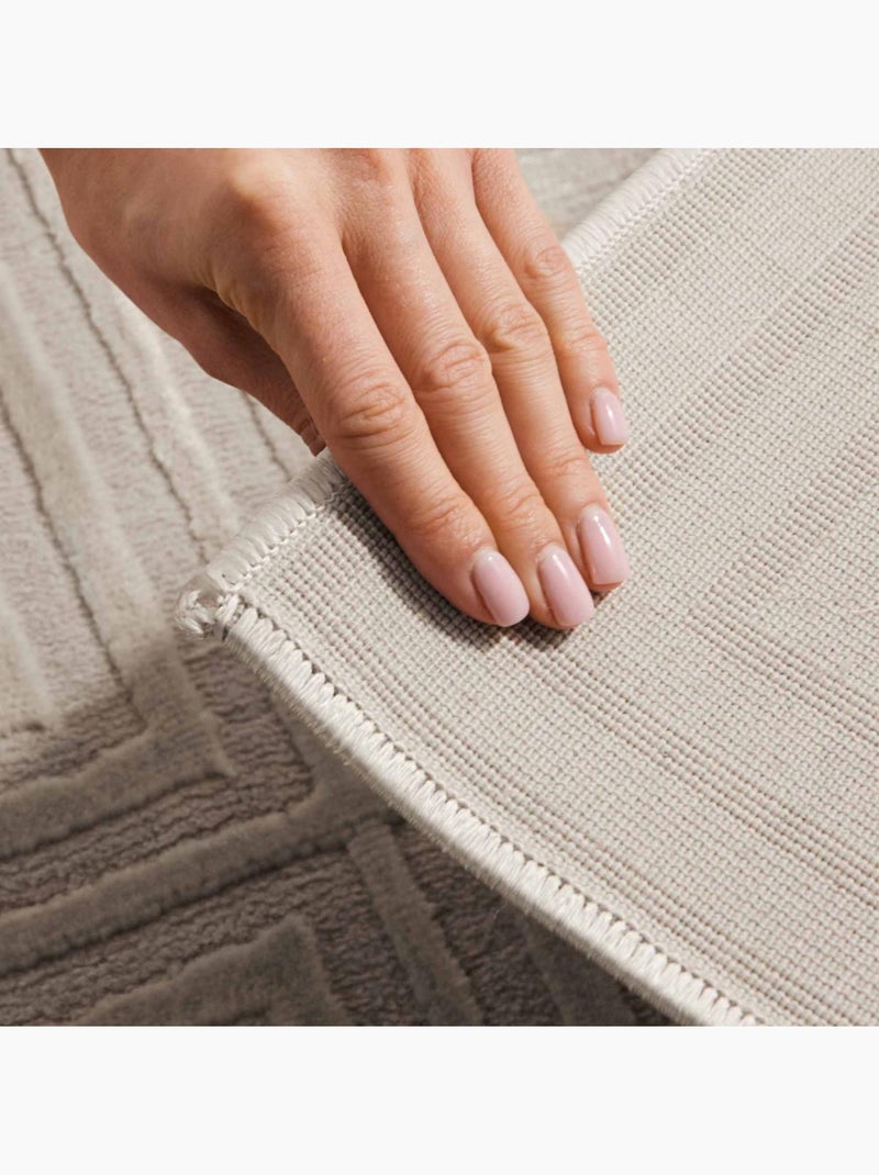 Tapis salon tourmaline, motif géométrique Ecru - Kiabi