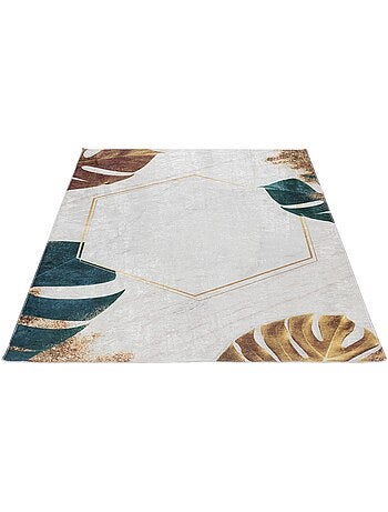 Tapis Salon Tropical avec Feuilles