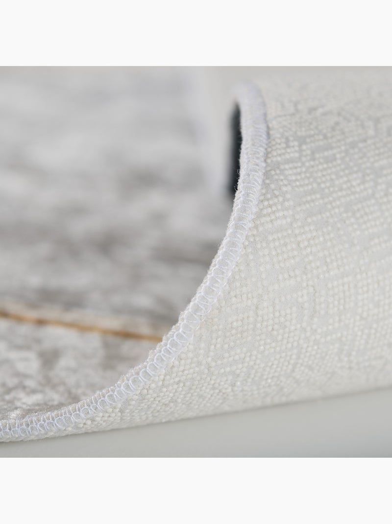 Tapis Salon Tropical avec Feuilles Beige - Kiabi