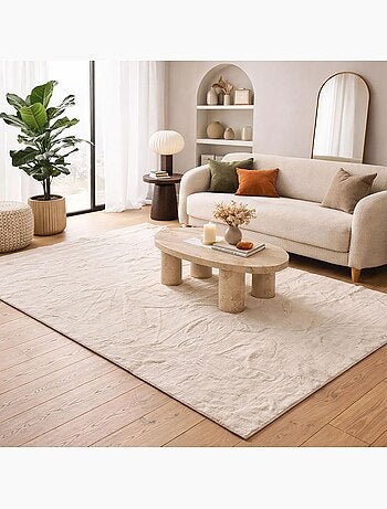 Tapis chambre ultra doux, uni et lavable lyn50, aussi idéal pour la chambre