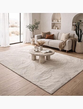 Tapis chambre ultra doux, uni et lavable lyn50, aussi idéal pour la chambre