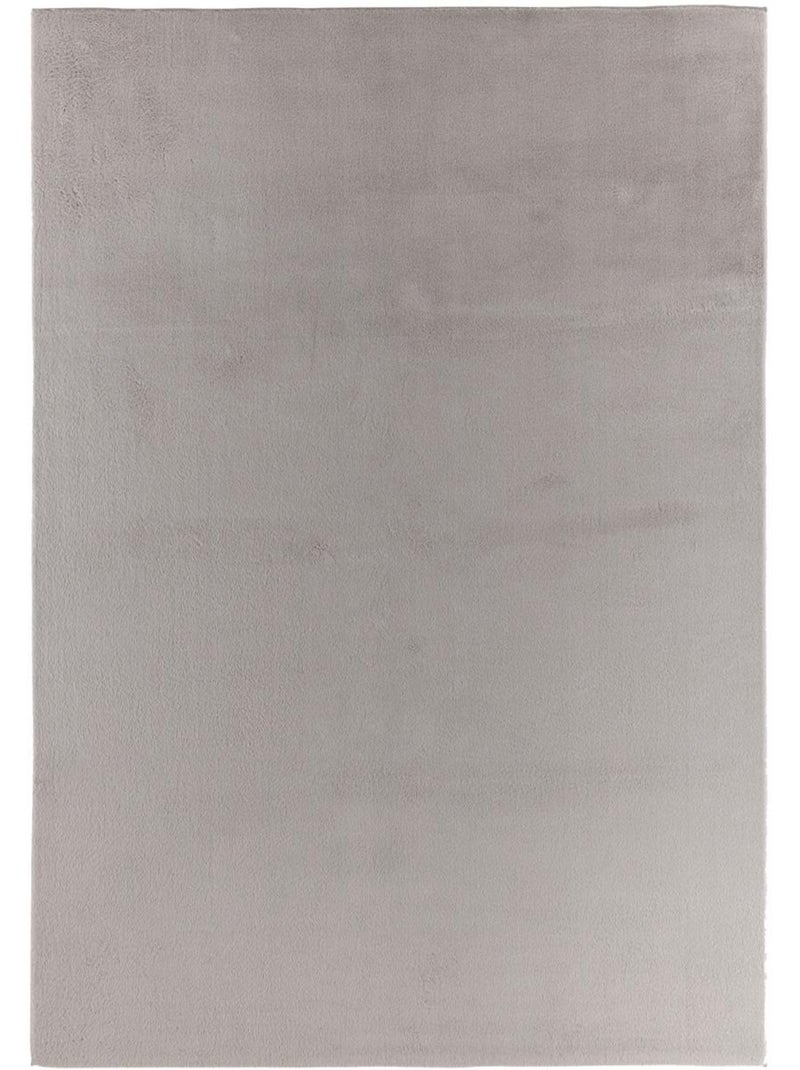 Tapis salon ultra doux, uni et lavable lyn50, aussi idéal pour la chambre Gris - Kiabi