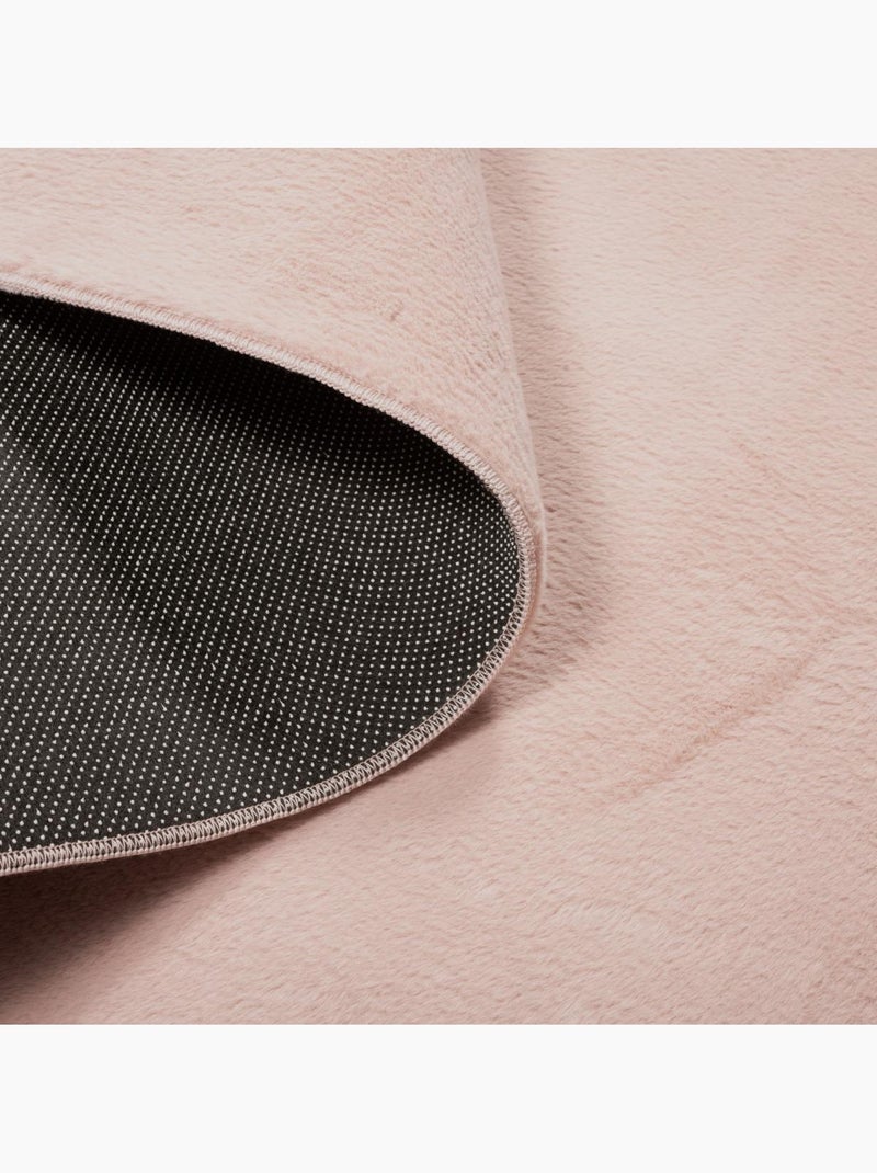Tapis salon ultra doux, uni et lavable lyn50, aussi idéal pour la chambre Rose - Kiabi