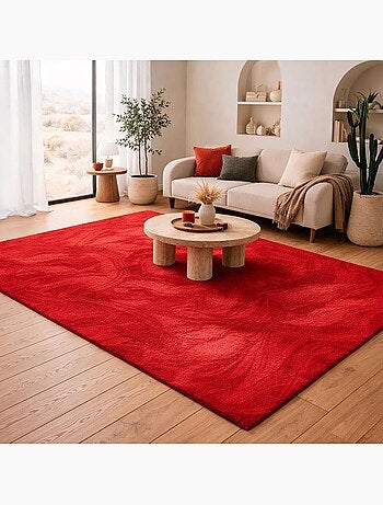 Tapis chambre ultra doux, uni et lavable lyn50, aussi idéal pour la chambre
