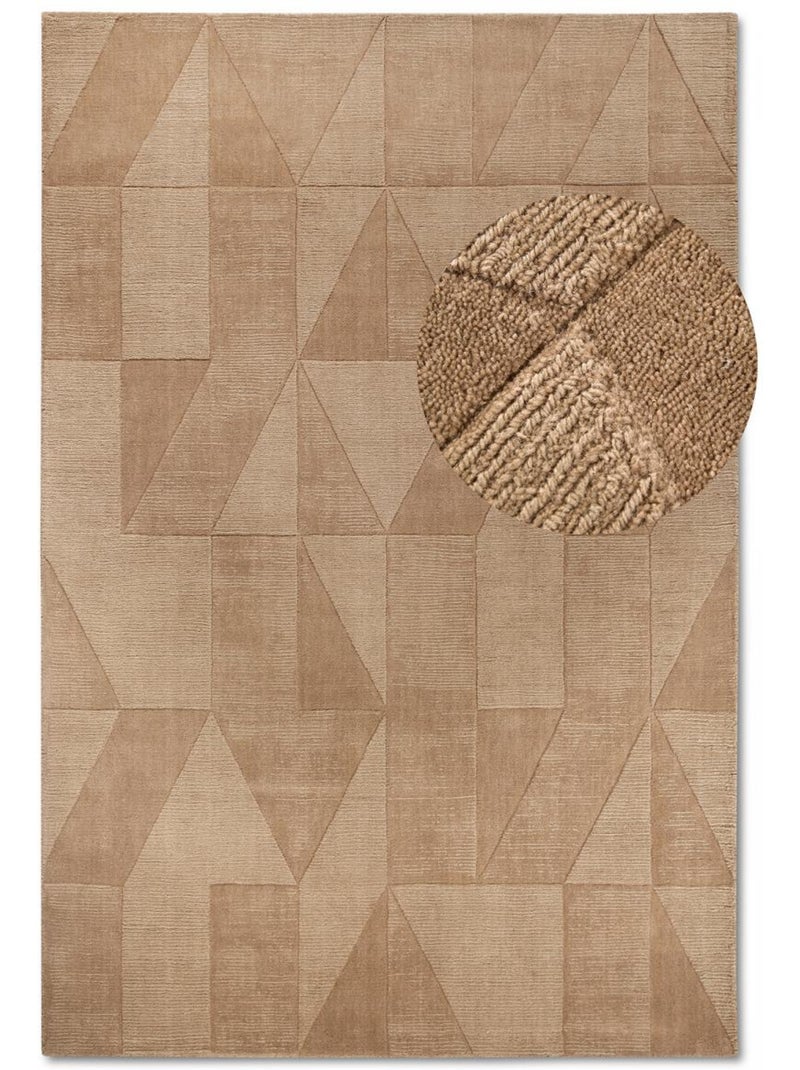 Tapis salon ursule, motif géométrique Beige - Kiabi