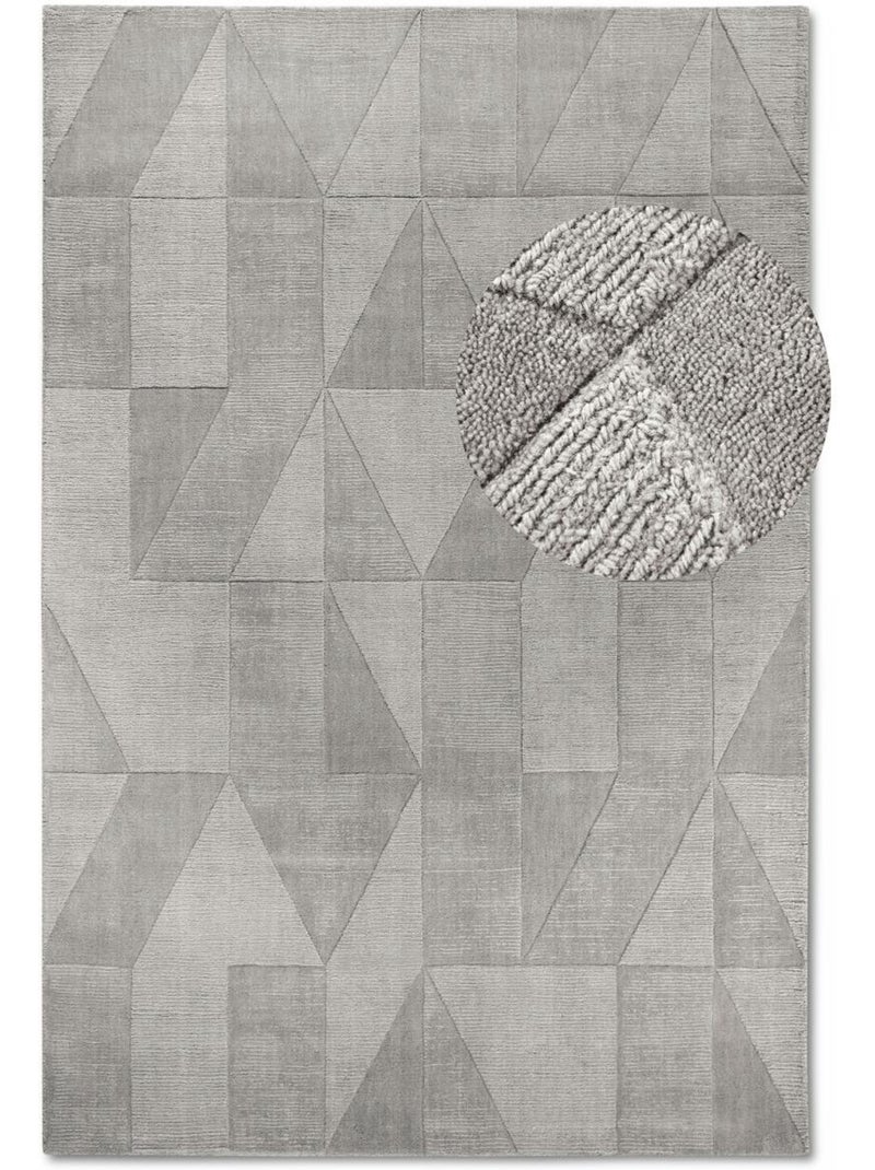 Tapis salon ursule, motif géométrique Gris - Kiabi