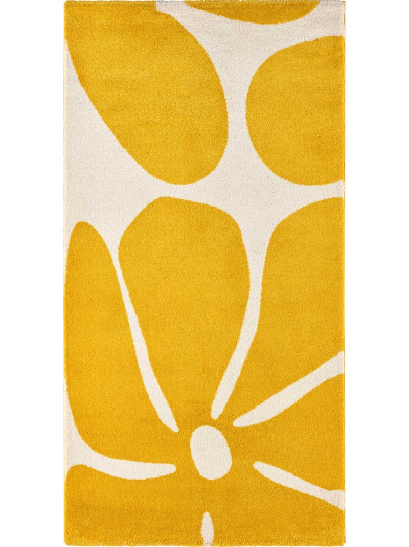 Tapis salon vintage Groovy Jaune - Kiabi