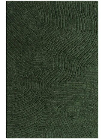 Tapis salon vyta fait à la main en laine, motif design ton sur ton