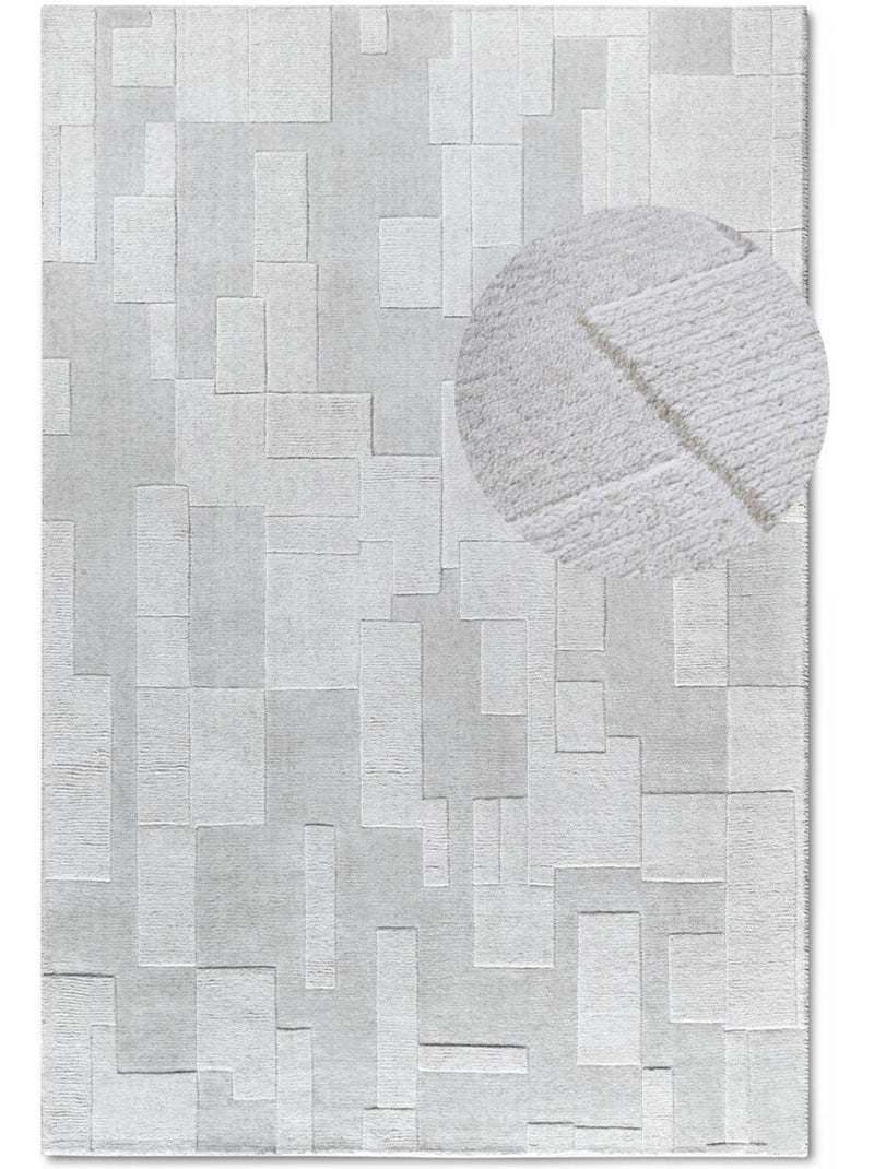 Tapis salon wilhelmine, motif géométrique Ecru - Kiabi
