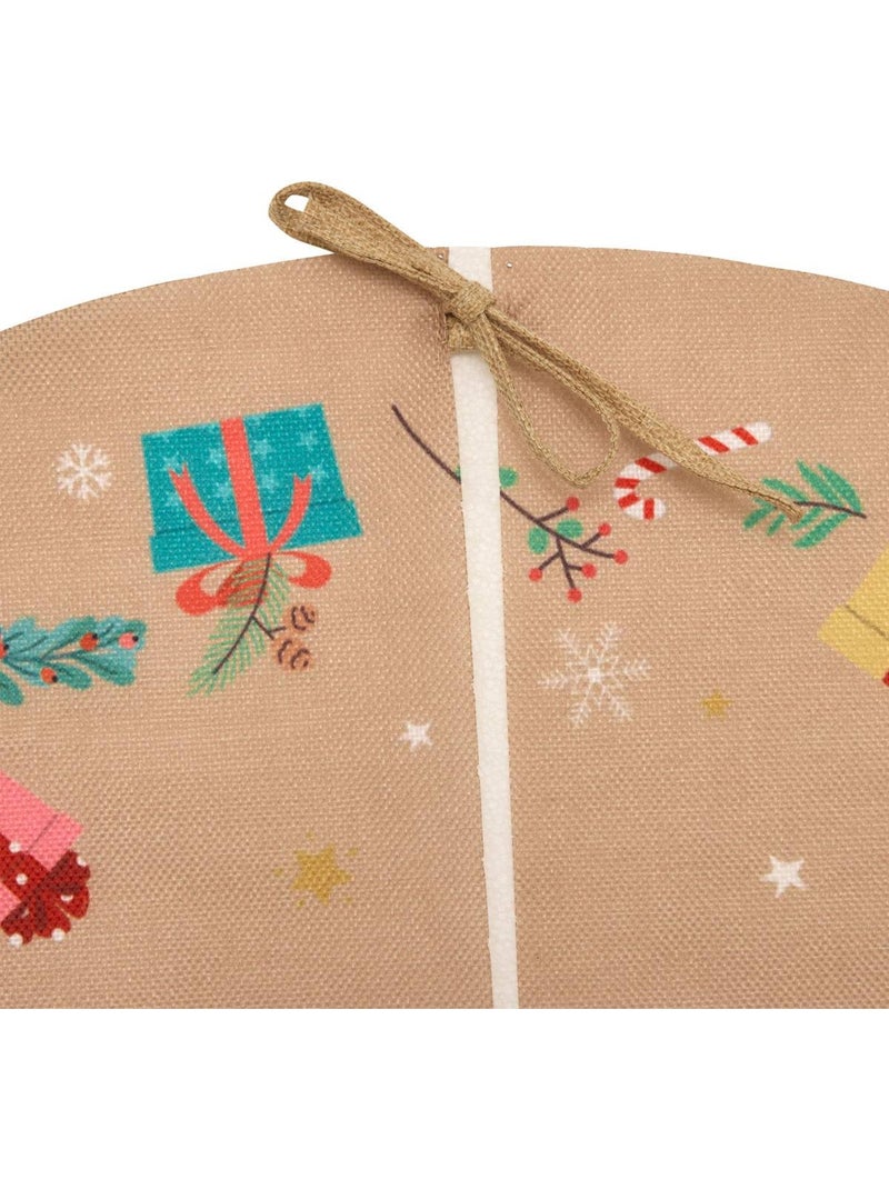 Tapis sapin pere noel jute d90 Beige - Kiabi
