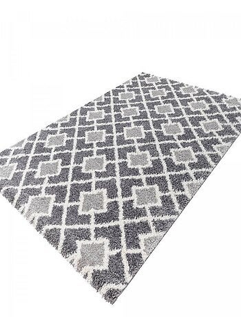 Tapis shaggy 200x290 DIROP Gris OEKO TEX idéal pour Salle à manger - Kiabi
