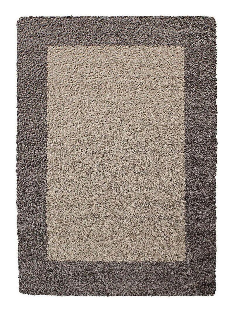 Tapis shaggy contemporain rectangle Ximoz Taupe - Kiabi