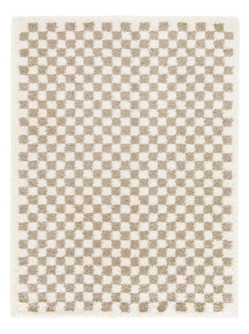 Tapis shaggy design salon Hays Beige - Kiabi