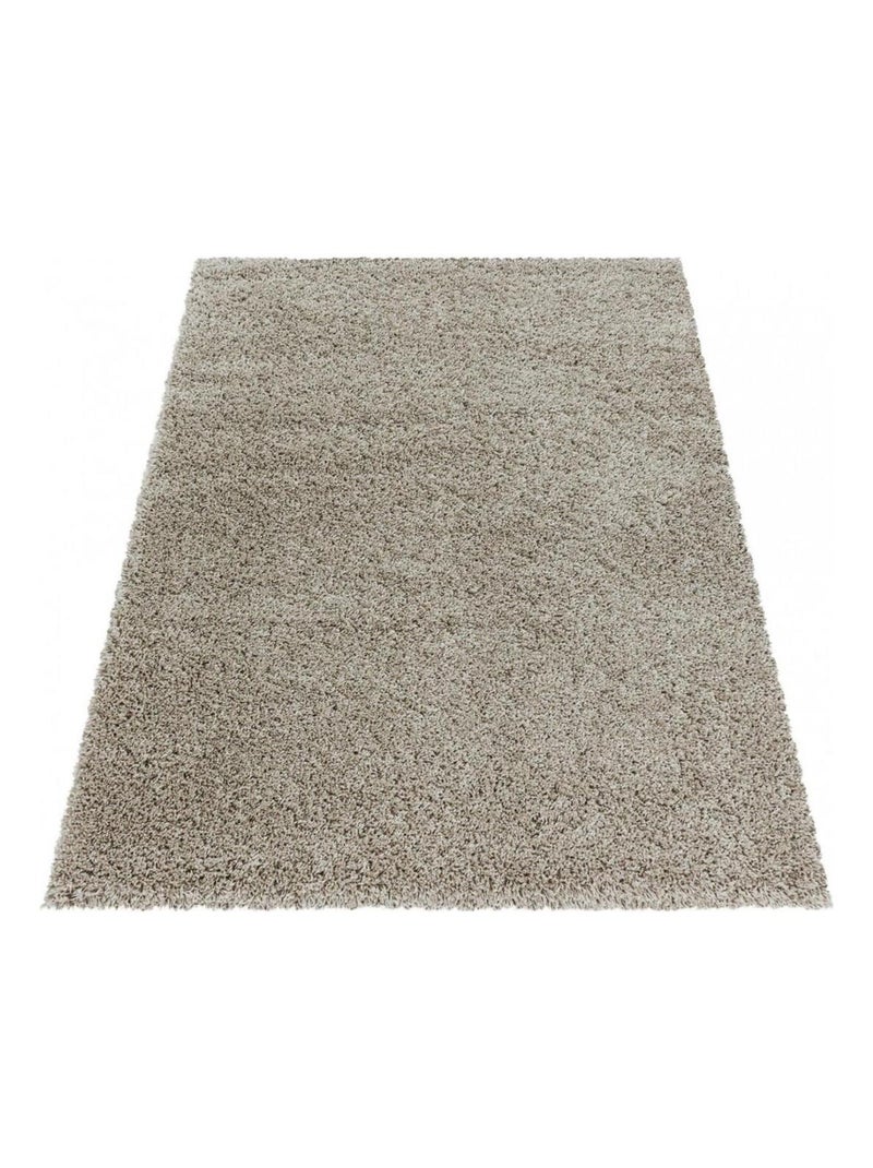 Tapis shaggy design uni rectangulaire Gadol Beige - Kiabi