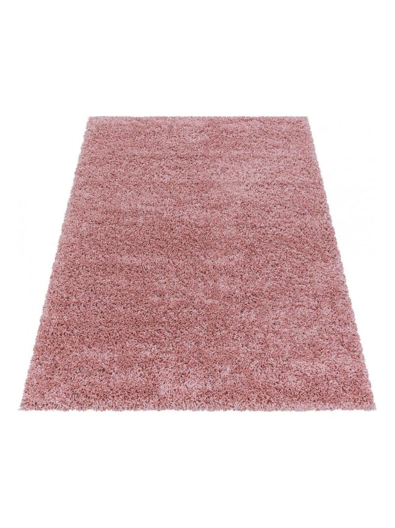 Tapis shaggy design uni rectangulaire Gadol Noir Rose - Kiabi