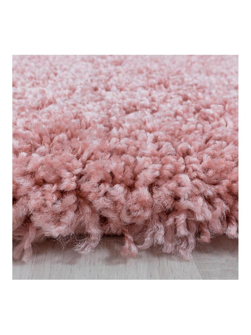 Tapis shaggy design uni rectangulaire Gadol Noir Rose - Kiabi