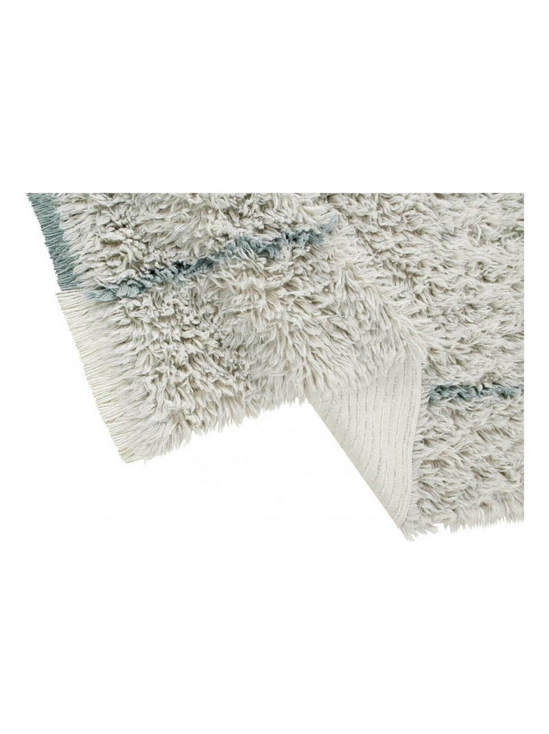 Tapis shaggy en laine lavable en machine avec franges Seasons Lorena Canals Argenté - Kiabi