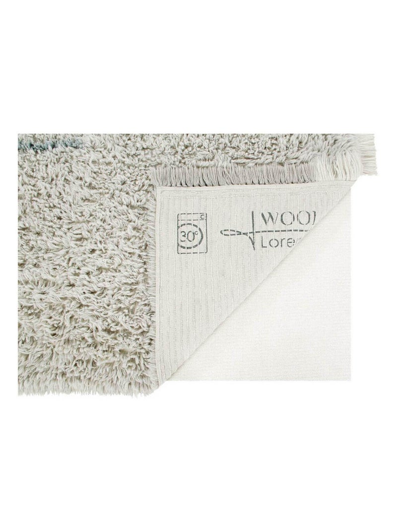 Tapis shaggy en laine lavable en machine avec franges Seasons Lorena Canals Argenté - Kiabi