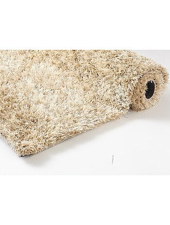 Tapis shaggy fait main motif uni MALAIDORY