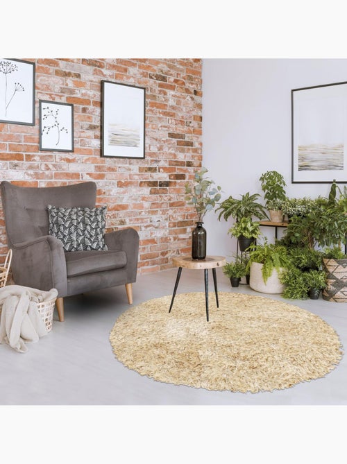 Tapis shaggy fait main motif uni MALAIDORY - Kiabi